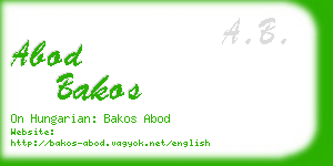 abod bakos business card